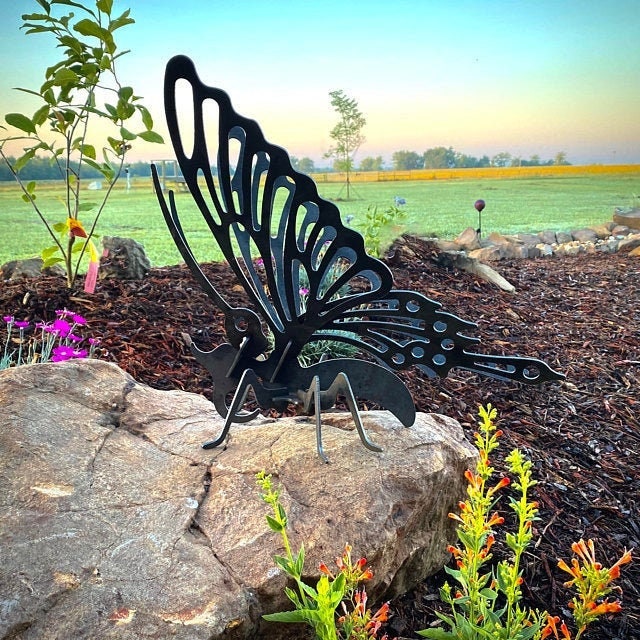 Butterfly Garden Art, Outdoor Yard Art, Garden Art, Garden Sculpture, Metal Butterfly, Butterfly Yard Art, 3D Metal Art, 3D Butterfly
