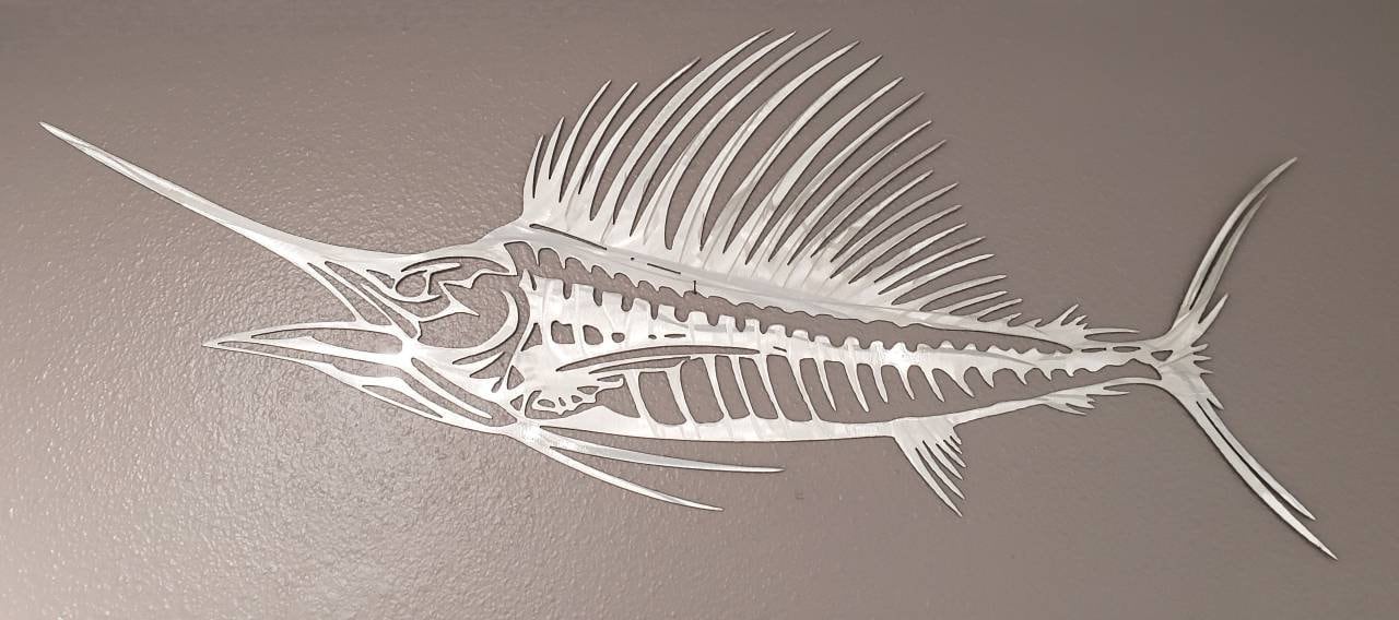 Sailfish Wall Art, Metal Sailfish Wall Art, Aluminum Art, Skeleton Sailfish, Metal Fish, Outdoor Metal Sculpture, Sailfish Metal Art