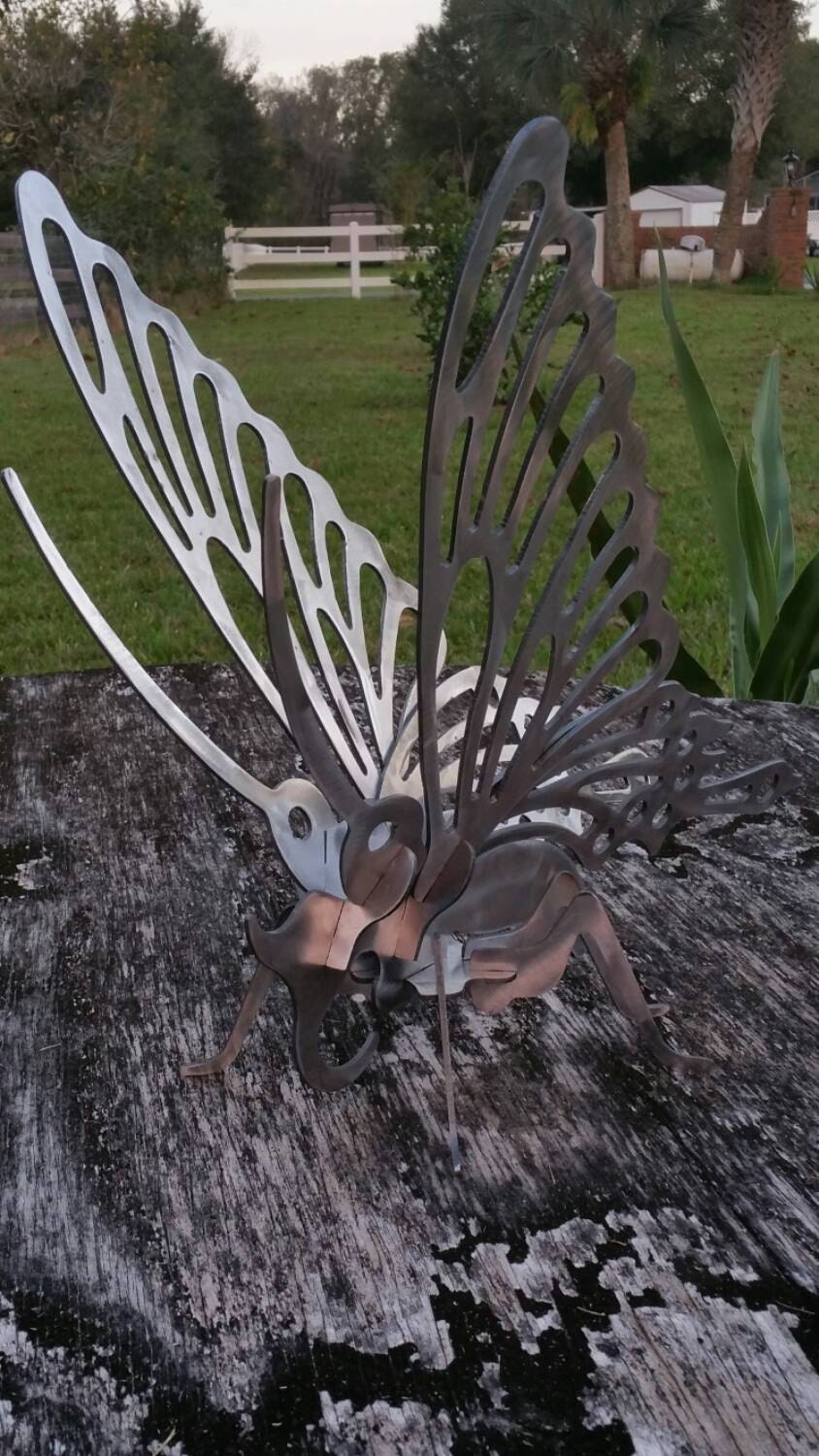 Butterfly Garden Art, Outdoor Yard Art, Garden Art, Garden Sculpture, Metal Butterfly, Butterfly Yard Art, 3D Metal Art, 3D Butterfly
